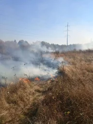Горение сухой травы в Курском районе