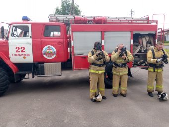 Пожарно-тактическое занятие в Большесолдатском районе