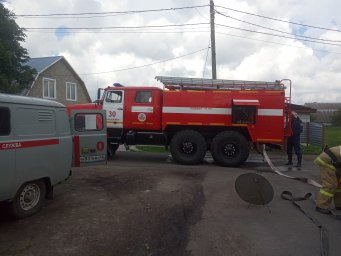​Совместные учения конышевских пожарных