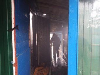 ​Огнеборцы Курского района на тушении пожара