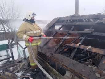 ​Пожар в с. Плоское Солнцевского района потушен