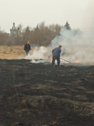 ​Горение травы в с. Долгое Золотухинского района ликвидировано