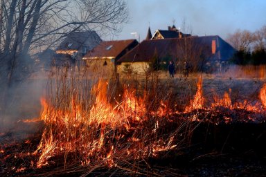 Неконтролируемые палы сухой травы опасны.