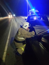 ​Пожарные Курского района на ликвидации последствий ДТП