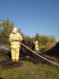 Возгорание тюкового сена в с. Мартыновка ликвидировано Суджанскими пожарными