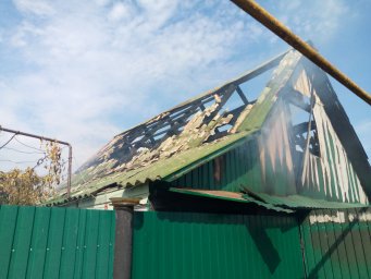 Возгорание гаража в Беловском районе сл. Белая