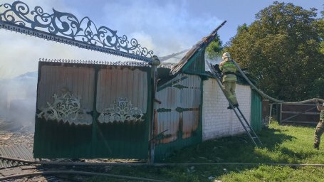 ​Суджанские огнеборцы на ликвидации огня