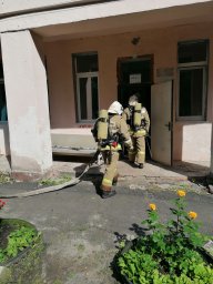 ​Пожарно-тактическое занятие в МУЗ &laquo;Хомутовская центральная районная больница&raquo;