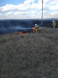 ​Октябрьские огнеборцы тушили траву