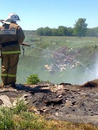 Огнеборцы Курского района потушили возгорание