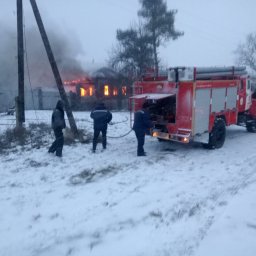 ​Кореневские огнеборцы на пожаре