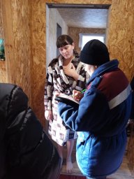 Работа по установке пожарных извещателей в Касторенском районе